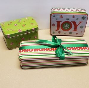 Lot of Vintage Christmas Tins!